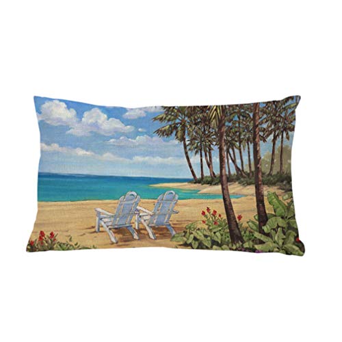 Nunubee Kissenbezug Strandkorb Baumwolle Leinen Dekor Kissenbezug Kissenhülle Geschenke No.15 von Nunubee