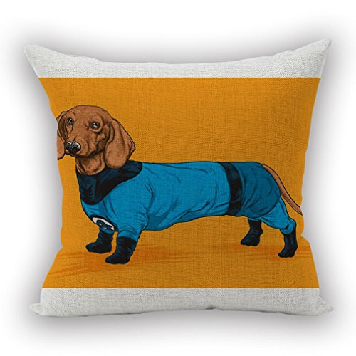 Nunubee Kissenbezug Weihnachts-Serie Leinenmaterial deko Dekoration deko Kissen deko Wohnzimmer Autodekoration, Lustiger Hund 26 45x45CM von Nunubee