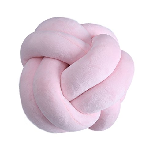 Nunubee Knot Pillow Ball Plüschkissen Spielzeug Couch Throw Pillow Sowohl Wohnkultur als auch Geschenk für Kinder φ18 cm / φ7.1 Zoll Pink-2line-S-S von Nunubee