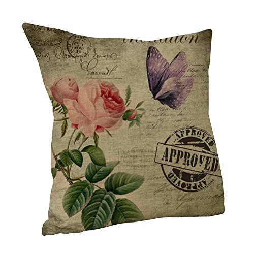 Nunubee Leinen Mix Sofa Vintage Blume Kissenbezug Quadrat Kopf Kissenbezug Art D Nunubee Leinen Mix Sofa Vintage Blume Kissenbezug Quadrat Kopf Kissenbezug Art D von Nunubee