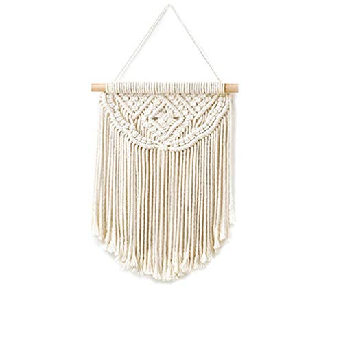 Nunubee Makramee Wandbehang Treibholz-Dekor Boho Chic Böhmische Wanddeko Wandteppich Gewebte Haus Dekoration Kleines Rhombus Lace Wandbild von Nunubee