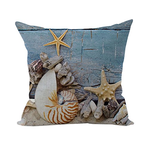 Nunubee Marine Stil Kissenbezug Dekokissen Haus Dekoration weich Quadrat Sofa Kissen Strand Multicolor 4 von Nunubee