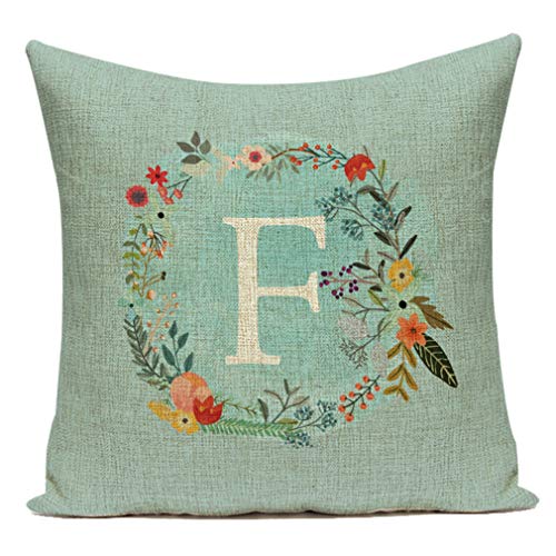 Nunubee Niedlichen Brief Girlande Muster Sofa Kissenbezug Quadratischen Kissenbezug Wohnaccessoires Einteiliges Set 45X45Cm # 2 von Nunubee