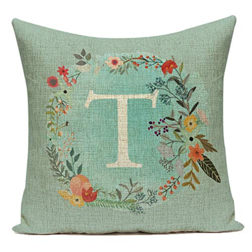 Nunubee Niedlichen Brief Girlande Muster Sofa Kissenbezug Quadratischen Kissenbezug Wohnaccessoires Einteiliges Set 45X45Cm # 4 von Nunubee
