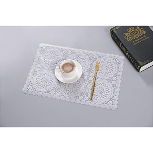 Nunubee Platzsets(4er Set),rutschfest Abwaschbar Tischsets,PVC Blumen Hitzebeständig Platzdeckchen,Perfekt für küche Speisetisch,Party und Verschiedene Dekor von Nunubee