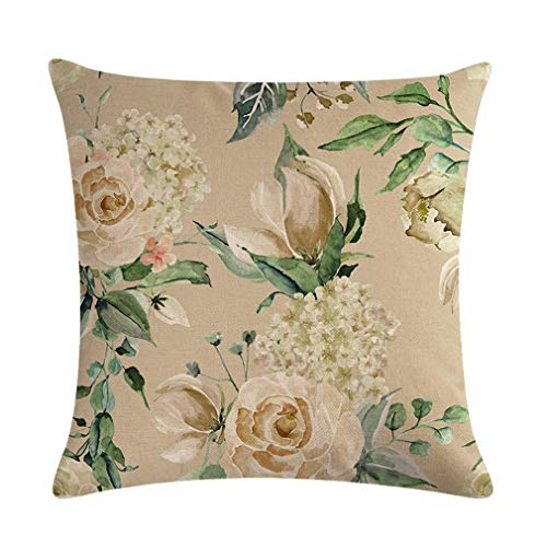 Nunubee Schöne Dekorative Kissenbezüge Mit Schönen Blumenmustern Sofa Und Büro Dekorative Kissenbezüge (Rosa Blumen 45 X 45 cm) von Nunubee