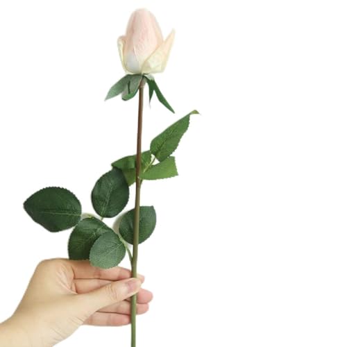 Nunubee Single Long STEM gefälschte Rose Braut Braut Braut Bouquet Realistische Blume für Hausgartenparty Hotel Büro Dekor Kern Sekt von Nunubee