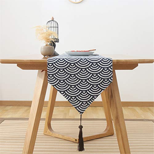 Nunubee Tischläufer Aus Baumwolle Und Leinen Gitter Teetisch Zen Leinen Stoff Retro Japanische Tischdecke Und Wind Wave Tischläufer 33 * 140Cm Nunubee Tischläufer Aus Baumwolle Und Leinen Gitter Teetisch Zen Leinen Stoff Retro Japanische Tischdecke Und Wind Wave Tischläufer 33 * 140Cm von Nunubee