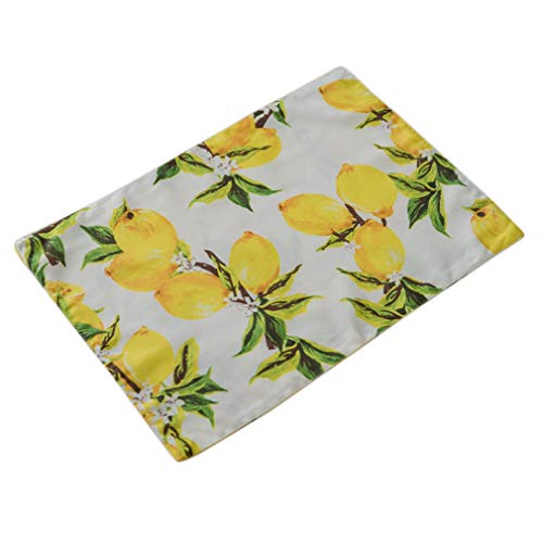 Nunubee Tischsets Platzsets Zitrone Muster Modern Design Platzmatte Hochwertige Baumwolle und Leinen Tischunterlagen Set von 6,32 * 45cm von Nunubee