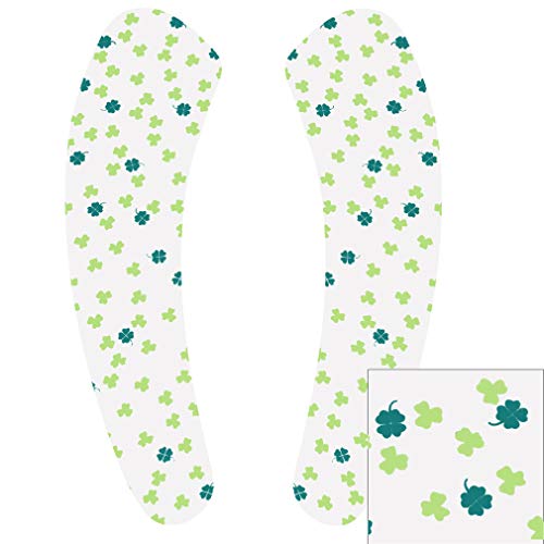 Nunubee WC Abdeckung Cover, Toilettenmatte Aufkleber WC Sitzauflage Toiletten Abdeckung mehrmaligem Waschbar WC Sitz Cover 2 Sätze (Klee auf Weiß) von Nunubee