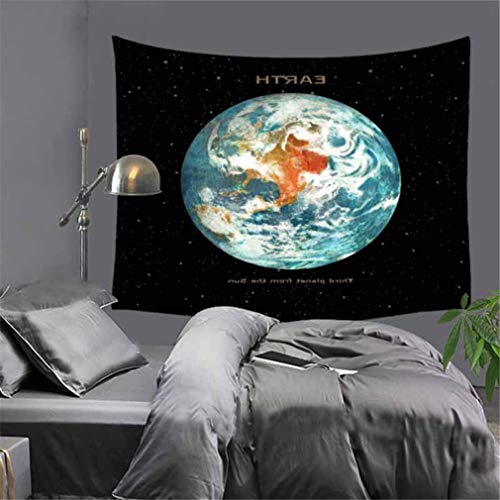 Nunubee Wandteppich Mandala Tapestry Psychedelic Tapisserie Hippie Bohemien Wandbehang Wandtuch, Strandtuch groß, Dekoration für Schlafzimmer Wohnzimmer(Cosmic Planet Series 8,75 x 87 cm) von Nunubee