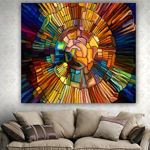 Nunubee Wandteppich Mandala Tapestry Psychedelic Tapisserie Hippie Bohemien Wandbehang Wandtuch, Strandtuch groß, Dekoration für Schlafzimmer Wohnzimmer(Farbgraffiti abstrakte Malerei 5,75 x 87 cm) von Nunubee