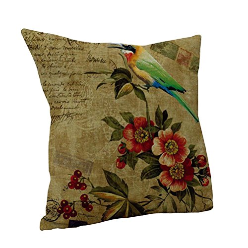 Nunubee chic Blume Kissenbezüge Sofa deko 45 x 45cm Leinen,Modell 1 von Nunubee