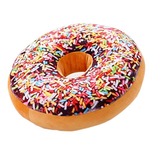 Nunubee rundes Donut-Kissen, Plüsch, Zierkissen für Bürostuhl, Autositz., Muster 4, 40 * 40cm von Nunubee