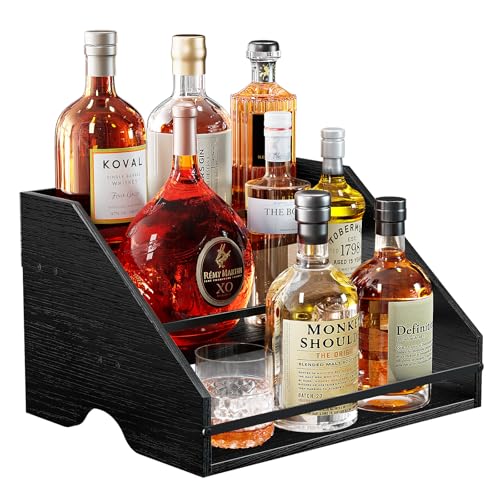 Nuovoware Schnapsflaschenregal, Barregal für Schnapsflaschen, 3-stufiges Schnapsschrank-Weinregal, 12-Flaschen-Barschrank, Mini-Bar Home Retro für Schnaps, Weinregale Theke, Bar Display, Kohle Schwarz Nuovoware Schnapsflaschenregal, Barregal für Schnapsflaschen, 3-stufiges Schnapsschrank-Weinregal, 12-Flaschen-Barschrank, Mini-Bar Home Retro für Schnaps, Weinregale Theke, Bar Display, Kohle Schwarz von Nuovoware