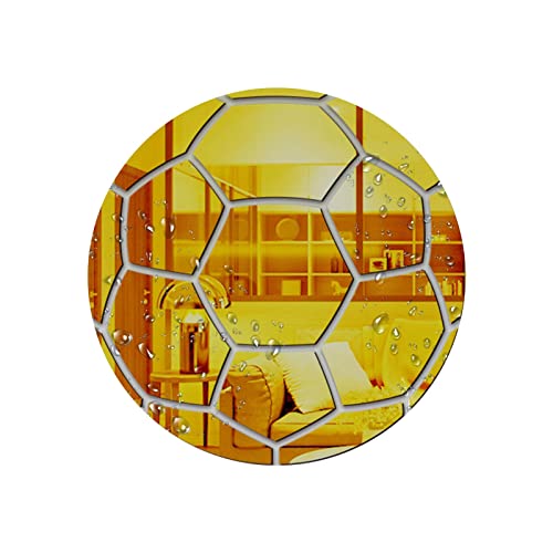 Nupaque Acryl-Spiegel-Wandtattoo | Fußball-Wandaufkleber Acryl-Spiegelaufkleber | wasserdichte Moderne Wohnzimmer-Büro-Hausdekoration aus Acryl von Nupaque