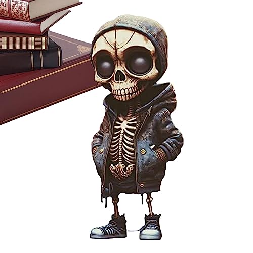 Nupaque Coole Skelettfigur | Skelettfiguren Gothic, Totenkopf-Harzstatue - Coole Heimdekoration, Skelettfiguren aus Kunstharz im gotischen Stil für den Raum von Nupaque