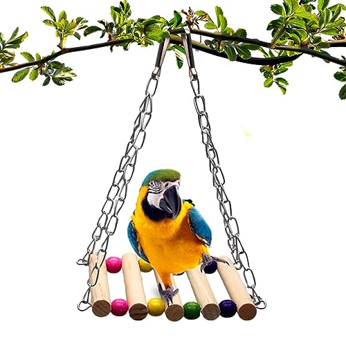 Vogelpapageienspielzeug Leitern, Parrot Toys Rainbow Swing Bridge Hängematte mit Metallkette und Verschluss, Nymphensittich-Käfig-Hängematten-Schaukel-Spielzeug zum Aufhängen, Spielzeug für Nupaque von Nupaque