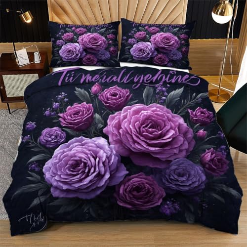 Nuphtun Bettwäsche 135 x 200 cm Lila Rose, Wendemotiv Bettbezug 135 x 200 mit Reißverschluss, 3D Effekt Bettwäsche-Sets Kinder Einzelbett + 2 Kissenbezug Nuphtun Bettwäsche 135 x 200 cm Lila Rose, Wendemotiv Bettbezug 135 x 200 mit Reißverschluss, 3D Effekt Bettwäsche-Sets Kinder Einzelbett + 2 Kissenbezug von Nuphtun