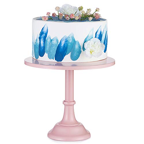 NUPTIO 30cm Rosa Tortenständer, Einfache Art Metall Runde Hochzeit Veranstaltung Geburtstagsfeier Dessert Cupcake Sockel Display Platte von NUPTIO