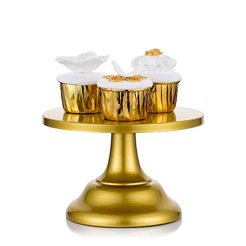 NUPTIO Gold Tortenständer Hochzeit Dessert Cupcake 20cm Runde Kuchen Steht für Geburtstagsfeier Hochzeitstag Babyparty, Cupcake Ständer Cake Stand Tortenständer für Weihnachten Dekoration von NUPTIO