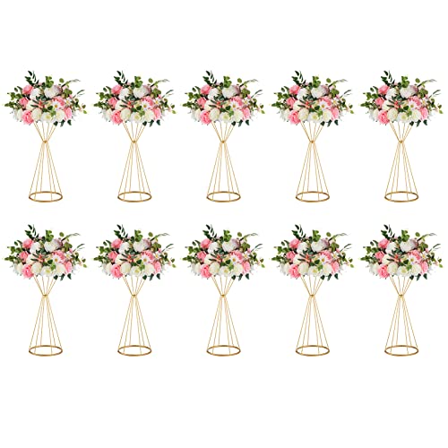 10 Stücke Metall Blume Trompete 50cm Höhe Vase Hochzeit Herzstück Vase Tischdekoration für Hochzeitstag Zeremonie Party Geburtstag Event Gang Dekoration von NUPTIO