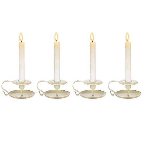 Nuptio 4 Stück Kerzenhalter für Kegelkerzen, Moderne Dekorative Kerzenhalter für Tisch, Kammerstifthalter Herzstück für Hochzeitsfeier Halloween Weihnachten Esszimmer Dekoration von NUPTIO