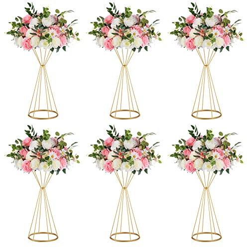 6 Stücke Metall Blume Trompete 50cm Höhe Vase Hochzeit Herzstück Vase Tischdekoration für Hochzeitstag Zeremonie Party Geburtstag Event Gang Dekoration von NUPTIO