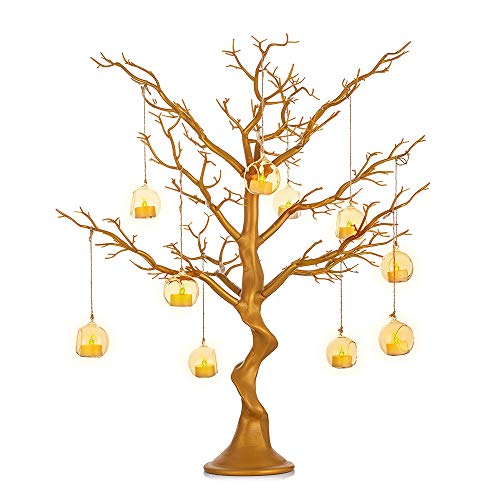 NUPTIO Goldbaum Osterbäume76cm Hoch Gefälschte Weihnachtsbäume Indoor Ornament Display Manzanita Halloween Baum Outdoor Hochzeit Mittelstücke für Tische Wohnzimmer Geburtstagsfeier Dekorationen von NUPTIO