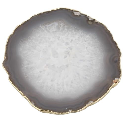 Nupuyai 2 Stück Natürlicher Achat Stein Scheiben Kristall Set, Achat Geode Edelstein Scheiben Flache Steine Für Kerzenständer, Kunstwerke, Hochzeit Home Decoration von Nupuyai