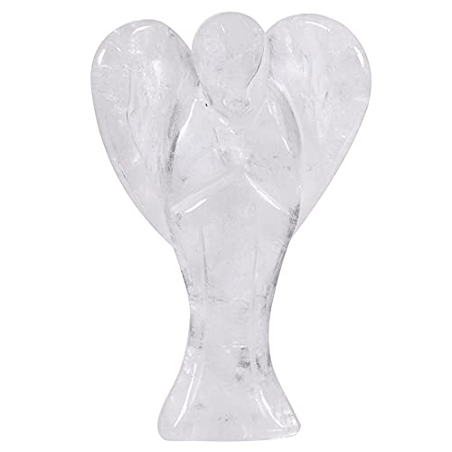 Nupuyai 7.3cm Bergkristall Edelstein Engel Figur Stein Schutzengel Figur Deko Jade Taschenengel Glücksbringer für Liebe von Nupuyai