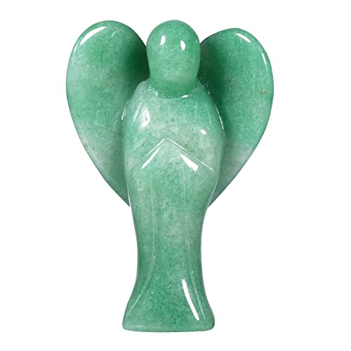 Nupuyai 7.3cm Grüner Aventurin Edelstein Engel Figur Stein Schutzengel Figur Deko Jade Taschenengel Glücksbringer für Liebe von Nupuyai