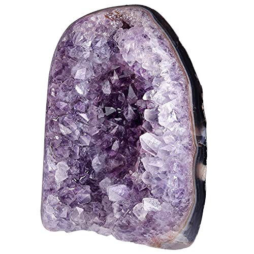 Nupuyai Amethyst Druse Groß Kristall Rohstein Dekoration, Natürlicher Amethyst Drusensegment Stein Cluster Quarz Crystal Dekorative Steine（600g-700g） von Nupuyai