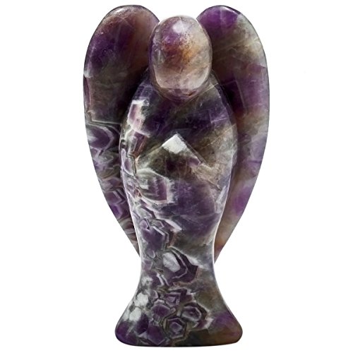 Nupuyai 7cm Amethyst Edelstein Kristall Engel Figur Schutzengel Heilstein Taschenengel Friedensengel Glücksbringer Reiki Deko von Nupuyai