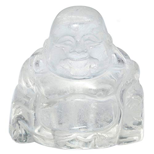 Nupuyai Bergkristall Lachender Buddha Figur Edelstein Kristall Glücksbuddha Heilstein Glücksbringer Feng Shui Dekoration von Nupuyai