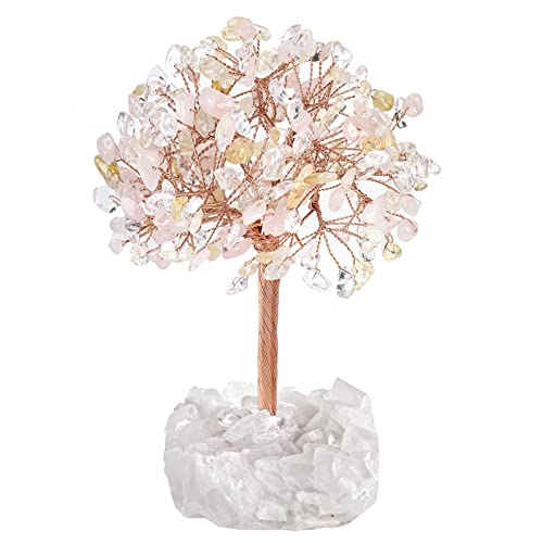 Nupuyai Bunter Kristall Baum des Lebens Edelstein Feng Shui Baum mit Bergkristall Druse Rohstein Base Glücksbaum Geldbaum Geschenk, Hochzeit, Feng Shui Deko von Nupuyai