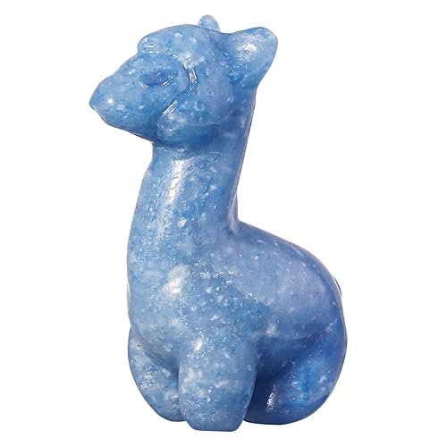 Nupuyai Blauer Aventurin Kristall Alpaka Figur Deko Klein Geschnitzte Stein Lama Figur Edelstein Tiere Statue Glücksbringer Taschenstein Talisman Geschenk von Nupuyai