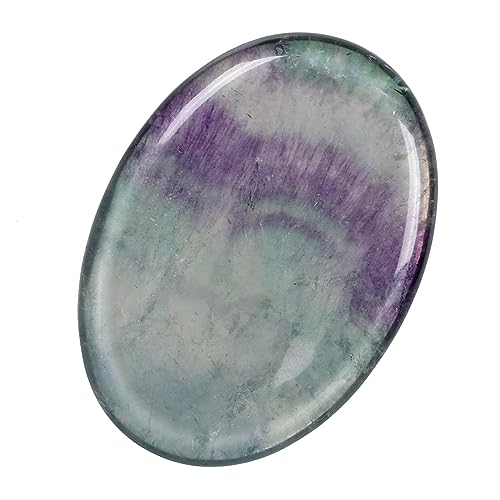 Nupuyai Natürlicher Edelstein Fluorit Daumenstein,Handschmeichler,Massagestein,Worry Stone,Taschenstein für Reiki Healing Chakra Steine Dekoration von Nupuyai