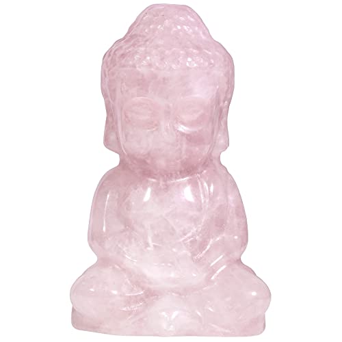 Nupuyai Roenquarz Kleiner Süßer Buddha Figur Sitzend Edelstein Kristall Glücksbuddha Heilstein Statue Glücksbringer Feng Shui, Zen Deko und Meditation von Nupuyai