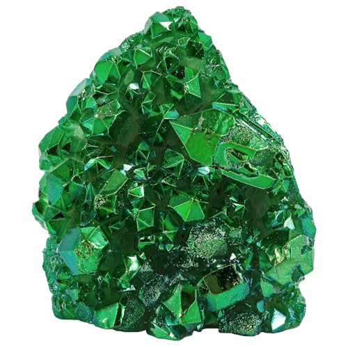Nupuyai Titanium Coated Bergkristall Druse Rohstein unregelmäßige Kristall Cluster Quarz Geode Edelstein für Reiki Feng Shui Deko von Nupuyai