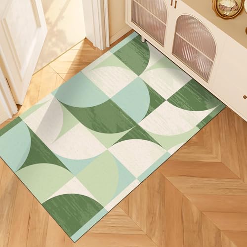 Waschbarer Eingangs-Teppich, rutschfest, modern, geometrisch, Salbeigrün, Teppiche für Schlafzimmer, Eingangsbereich, Wohnzimmer, kleiner Boho-Überwurf, Bodenteppich, 2 × 3 Stück Waschbarer Eingangs-Teppich, rutschfest, modern, geometrisch, Salbeigrün, Teppiche für Schlafzimmer, Eingangsbereich, Wohnzimmer, kleiner Boho-Überwurf, Bodenteppich, 2 × 3 Stück von Nurhome