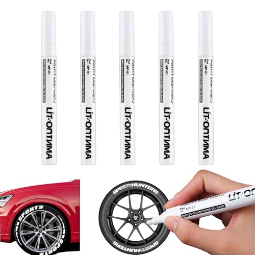 Nurila 5 Stück Reifenstift Weis Wasserfest, Lackstift Weiß, Reifen Stift Weiß Wasserfest, Reifenmarker für Auto, Motorrad, Steine, Felsmalerei, Keramik, Glas, Holz, Stoff, Metall, Reifen Stift Nurila 5 Stück Reifenstift Weis Wasserfest, Lackstift Weiß, Reifen Stift Weiß Wasserfest, Reifenmarker für Auto, Motorrad, Steine, Felsmalerei, Keramik, Glas, Holz, Stoff, Metall, Reifen Stift von Nurila