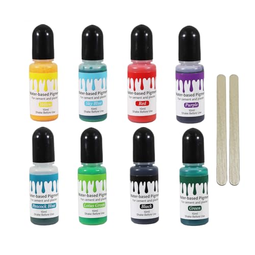 Nurila Farbpigmente für Gießpulver, Pigmente für Gießpulver Beton Gips, 8 Farben Resin Farbe Mit Zwei Rührstäbchen Geliefert für Handwerk, Schmuck, Malerei, Geeignet für Anfänger Und Profis Je 10 Ml Nurila Farbpigmente für Gießpulver, Pigmente für Gießpulver Beton Gips, 8 Farben Resin Farbe Mit Zwei Rührstäbchen Geliefert für Handwerk, Schmuck, Malerei, Geeignet für Anfänger Und Profis Je 10 Ml von Nurila