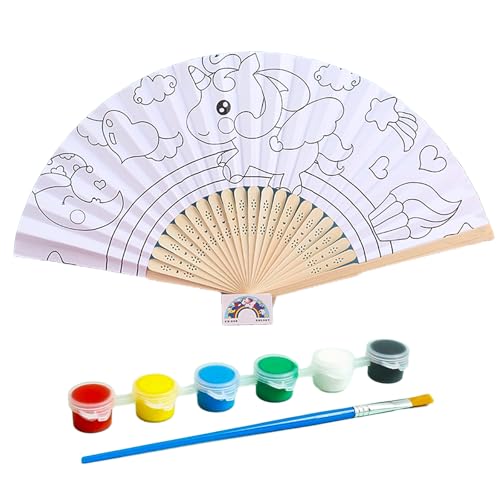 Nurila Handfächer Fächer, Fächer Kleineinhorn-Malerei Fächer Stoff 21cm Mit 6 Farbpigmenten DIY Für Eine Abkühlung Im Somme Hochzeite Bevorzugung Aufführung Tanz Dekoration Hochzeit Braut Party Nurila Handfächer Fächer, Fächer Kleineinhorn-Malerei Fächer Stoff 21cm Mit 6 Farbpigmenten DIY Für Eine Abkühlung Im Somme Hochzeite Bevorzugung Aufführung Tanz Dekoration Hochzeit Braut Party von Nurila