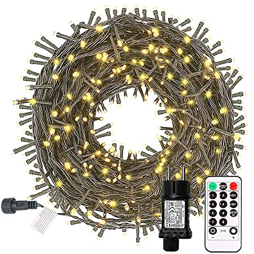 Led Lichterkette Strom 35M 300 LED mit Fernbedienung Timer Merkfunktion Lichterkette Steckdose Wasserdicht für Innen und Außen,Niederspannung, Warmweiß Lichterkette für Party, Weihnachten, Garten von Nurkoo