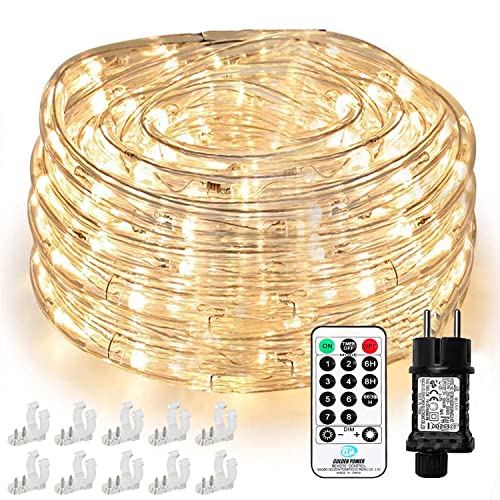 Nurkoo 10m LED Lichtschlauch, 240 LEDs Lichterschlauch IP65 Wasserfest, Lichterkette Strombetrieben mit EU-Stecker für Innen Außen Party Hochzeit Deko, Leuchtschlauch (Warmweiß) von Nurkoo