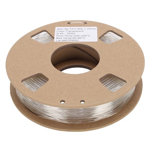 Nurnesy 1,75 Mm TPU -Filament 250G - 95A Hochselastizität Flexible 3D -Druckerfilament | Transparente TPU für die Meisten 3D -Drucker von Nurnesy