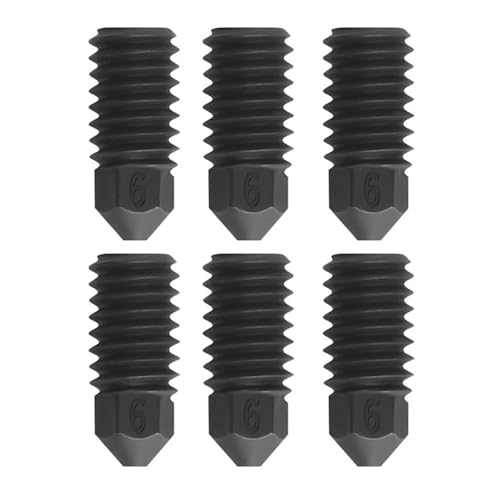 Nurnesy 6 Stück 0,6 Mm Düsen aus Gehärtetem Stahl – Hochtemperaturbeständiges Ersatzset für H2D-3D-Drucker von Nurnesy