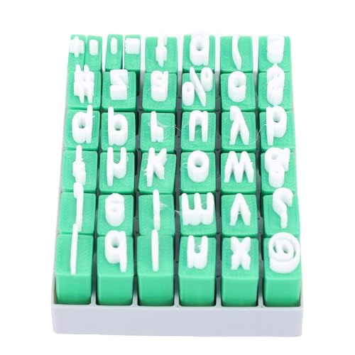 Nurnesy DIY -Ton -Alphabet -Briefmarken Set - Kleinbuchstaben und Symbole Briefmarken für die Dekoration von Keramik (Mehrzweck) von Nurnesy
