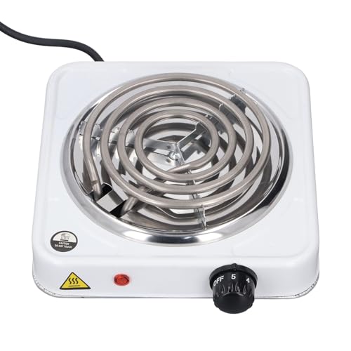 Nurnesy Elektroherd, Elektrischer Einzelbrenner, 1500 W, Arbeitsplatte, Einzelwendelbrenner, Heizplatte, Einstellbare Temperatur, Elektroherd, Kochendes Wasser für Kaffee, Tee von Nurnesy